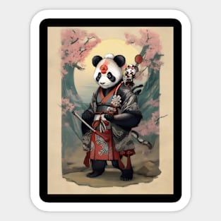 Japanese samurai panda Sticker